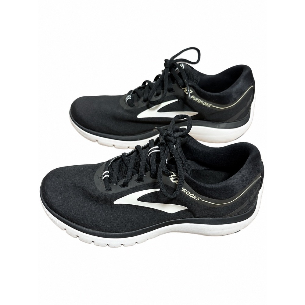 Brooks PureFlow 7 Womens Running Shoes Black White Sneakers Size 9 1202621B056